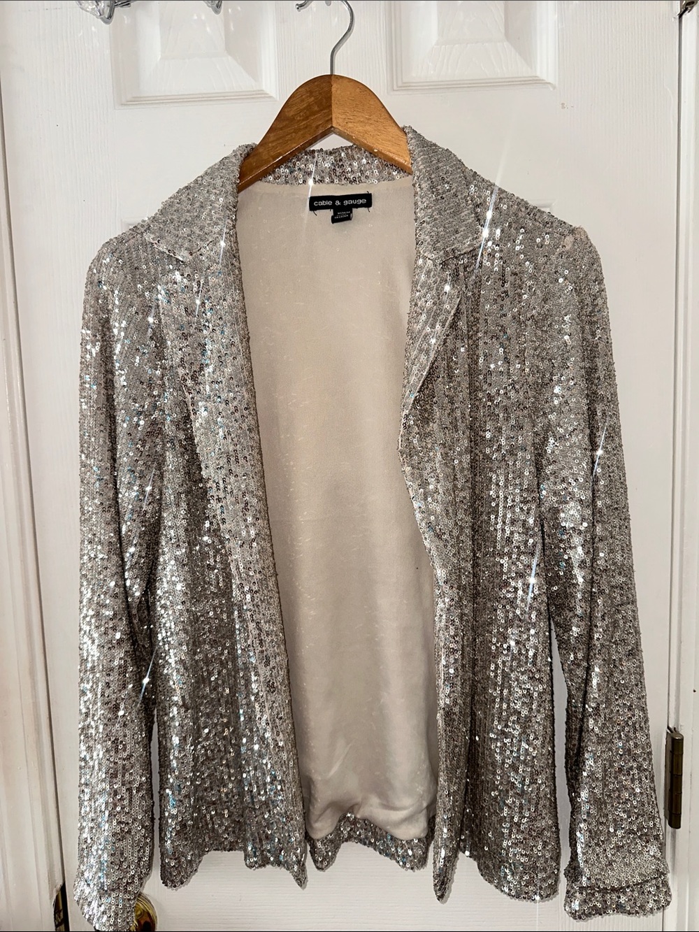 Silver Sequin Blazer